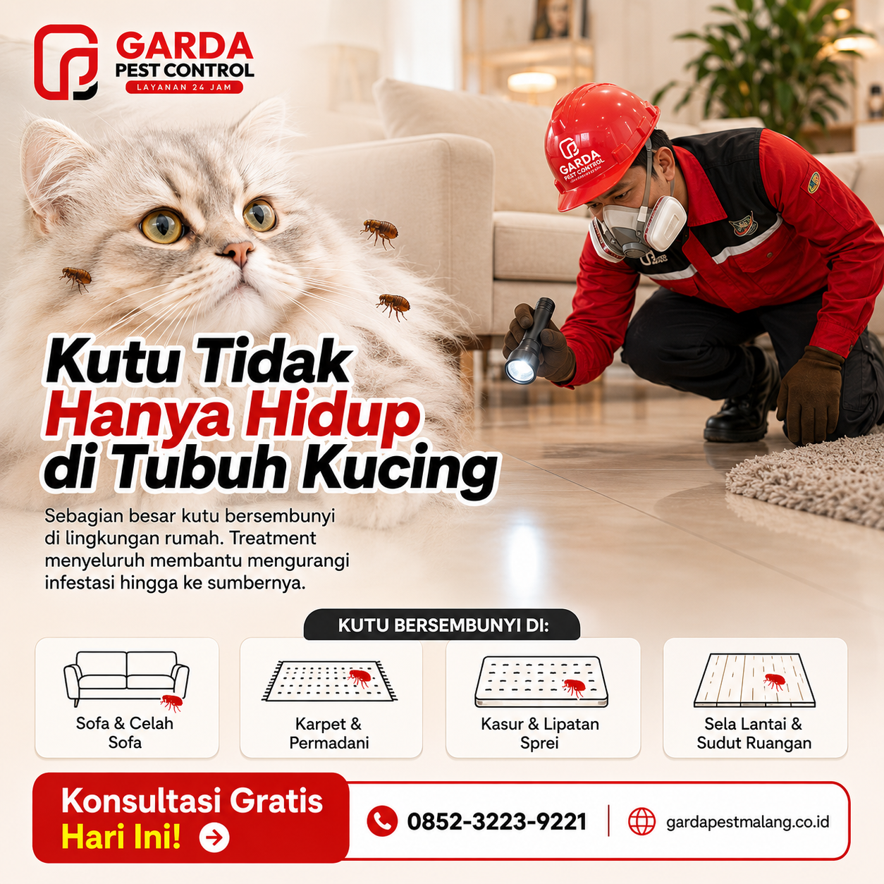 Jasa Pembasmi Kutu Kucing Malang